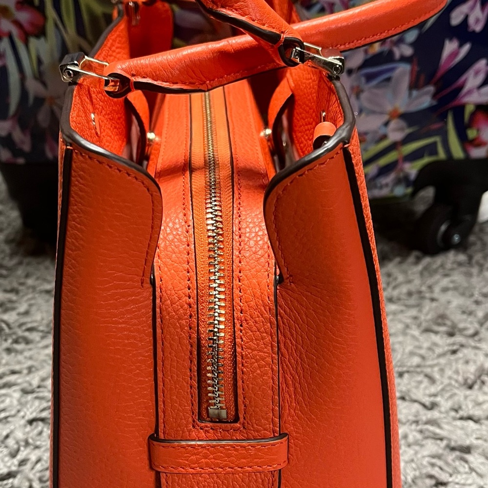 Bright Orange Kate Spade Bag W/ Cross Strap - Picture 5 of 7